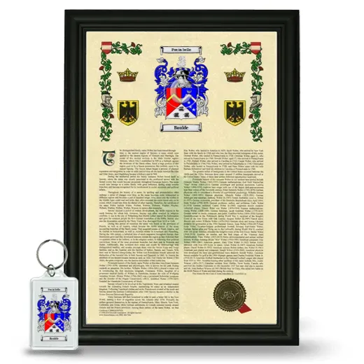 Baulde Framed Armorial History and Keychain - Black
