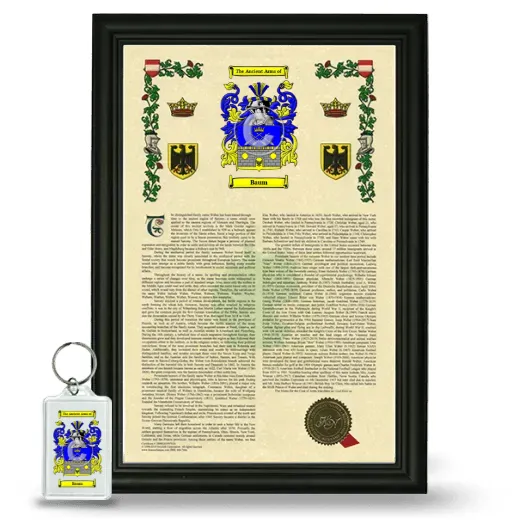 Baum Framed Armorial History and Keychain - Black