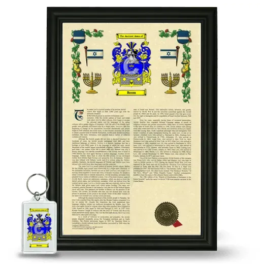 Baum Framed Armorial History and Keychain - Black