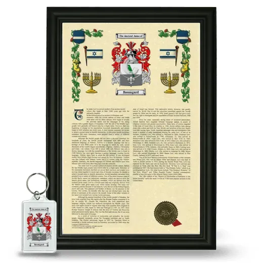 Baumgard Framed Armorial History and Keychain - Black