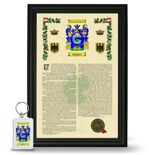 Baumgarn Framed Armorial History and Keychain - Black