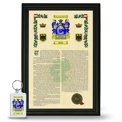 Baums Framed Armorial History and Keychain - Black