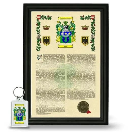 Baur Framed Armorial History and Keychain - Black