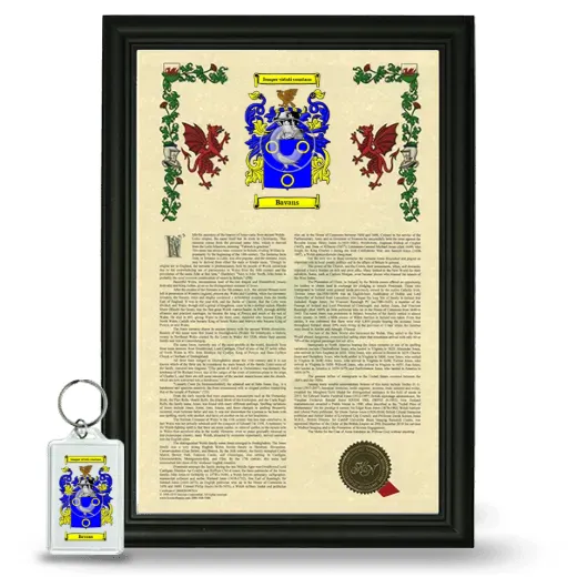 Bavans Framed Armorial History and Keychain - Black