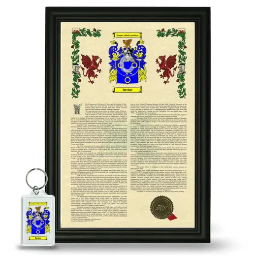 Bavine Framed Armorial History and Keychain - Black