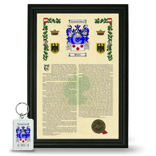 Bawers Framed Armorial History and Keychain - Black