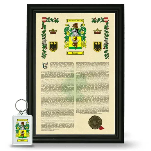 Bayerle Framed Armorial History and Keychain - Black