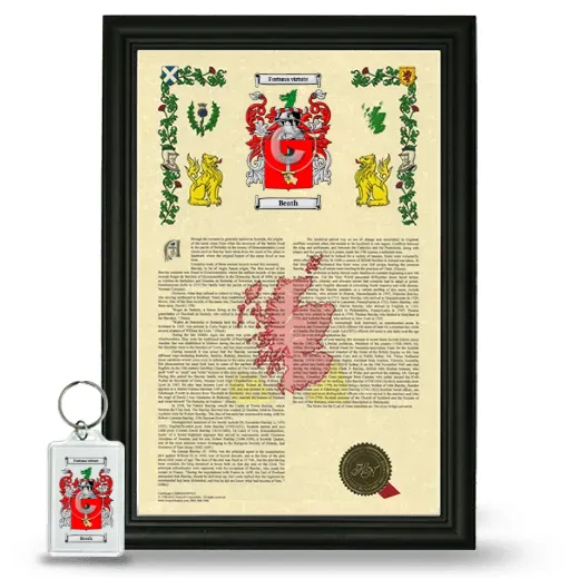 Beath Framed Armorial History and Keychain - Black