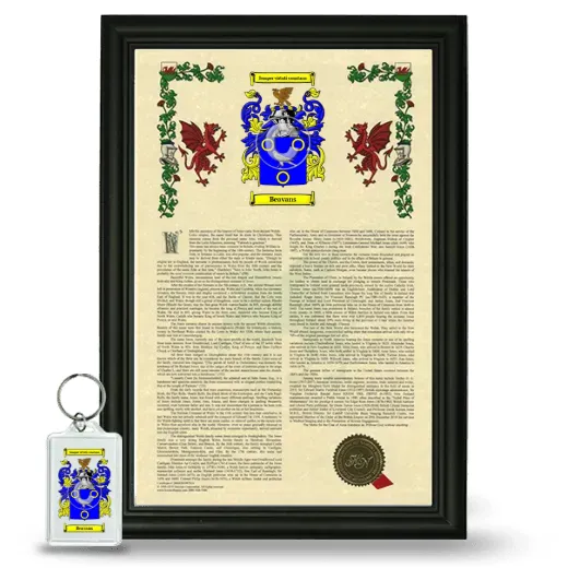 Beavans Framed Armorial History and Keychain - Black