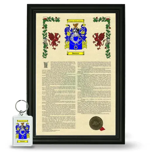 Beavent Framed Armorial History and Keychain - Black