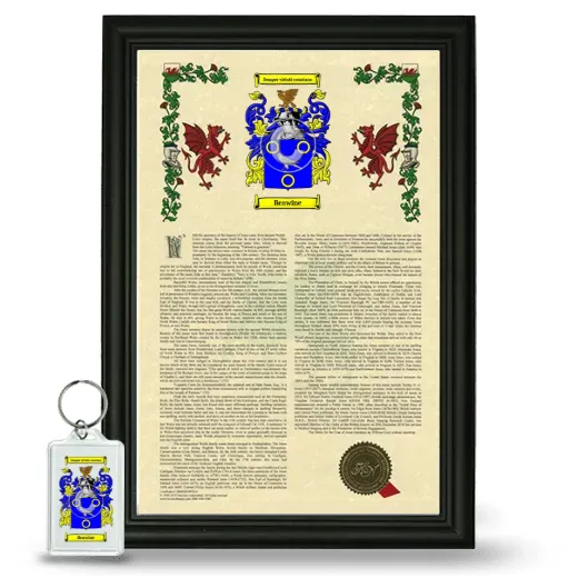 Beawine Framed Armorial History and Keychain - Black