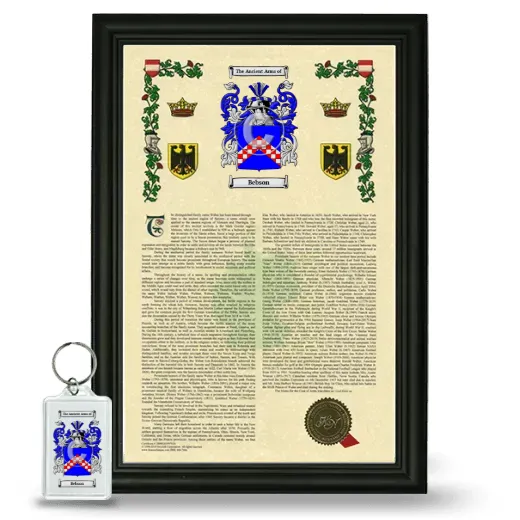 Bebson Framed Armorial History and Keychain - Black