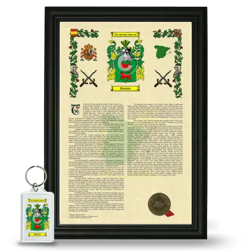 Becerro Framed Armorial History and Keychain - Black