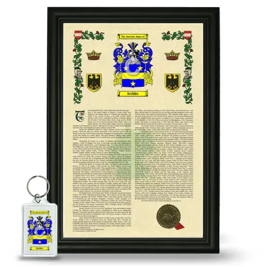 Bechler Framed Armorial History and Keychain - Black