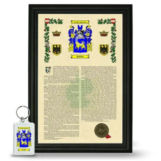 Beecker Framed Armorial History and Keychain - Black