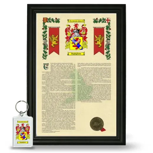 Begingham Framed Armorial History and Keychain - Black