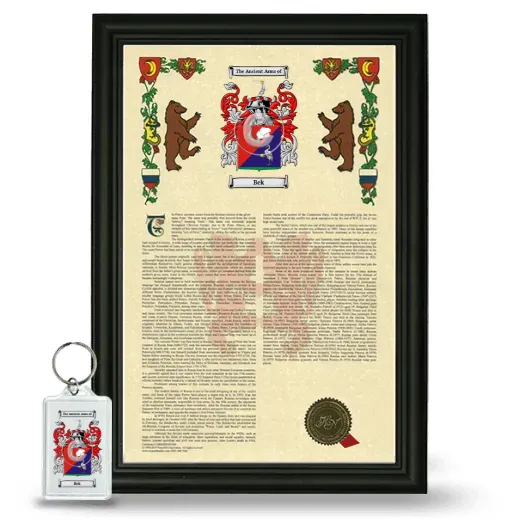 Bek Framed Armorial History and Keychain - Black