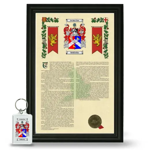 Bekforthy Framed Armorial History and Keychain - Black