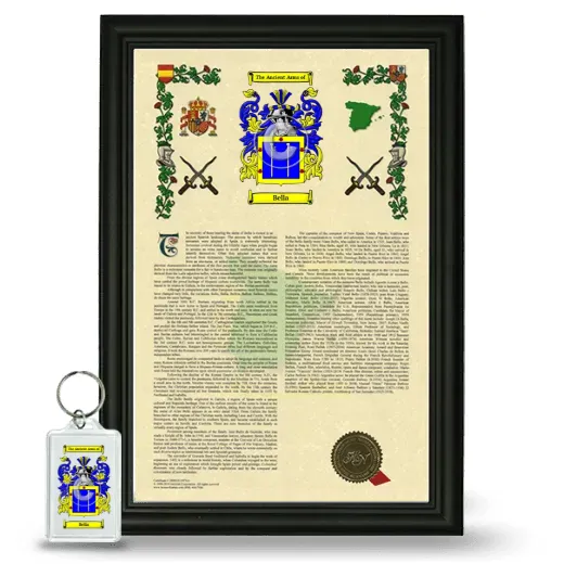 Bella Framed Armorial History and Keychain - Black