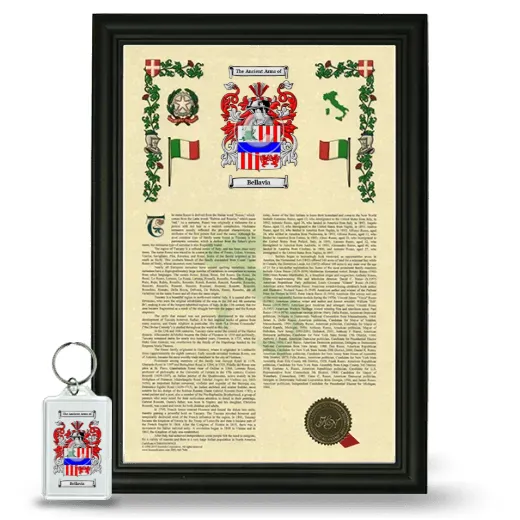 Bellavia Framed Armorial History and Keychain - Black