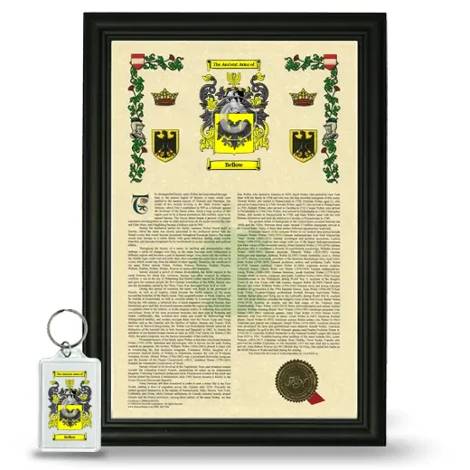 Bellow Framed Armorial History and Keychain - Black