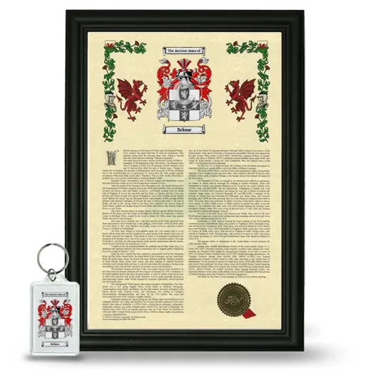 Belone Framed Armorial History and Keychain - Black
