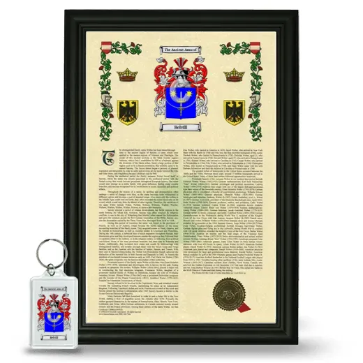 Belvill Framed Armorial History and Keychain - Black