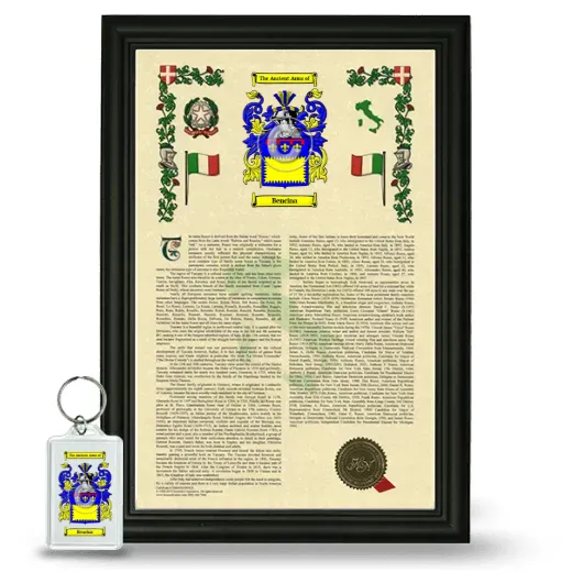 Bencina Framed Armorial History and Keychain - Black
