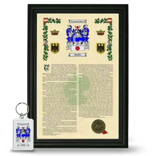 Benditt Framed Armorial History and Keychain - Black
