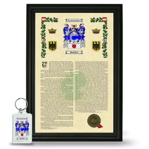 Benedicts Framed Armorial History and Keychain - Black