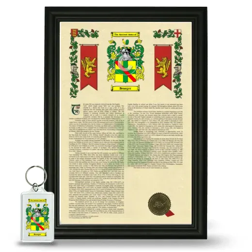 Beneger Framed Armorial History and Keychain - Black