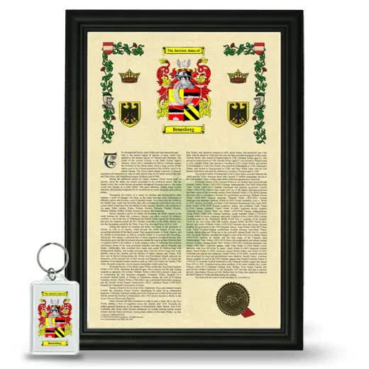 Benesberg Framed Armorial History and Keychain - Black