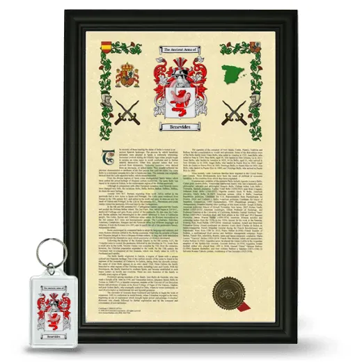 Benevides Framed Armorial History and Keychain - Black