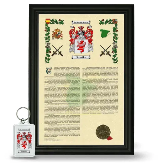 Benevidez Framed Armorial History and Keychain - Black
