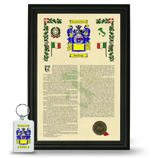 Bentivenga Framed Armorial History and Keychain - Black