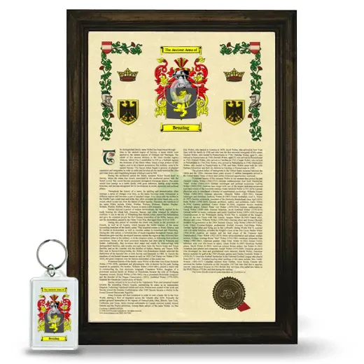 Benzing Framed Armorial History and Keychain - Brown
