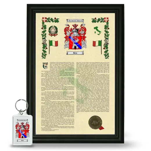Bera Framed Armorial History and Keychain - Black