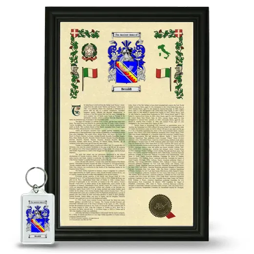 Beraldi Framed Armorial History and Keychain - Black