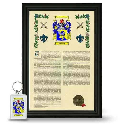 Beranger Framed Armorial History and Keychain - Black