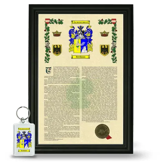 Berchman Framed Armorial History and Keychain - Black