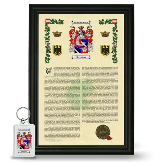 Berenhart Framed Armorial History and Keychain - Black