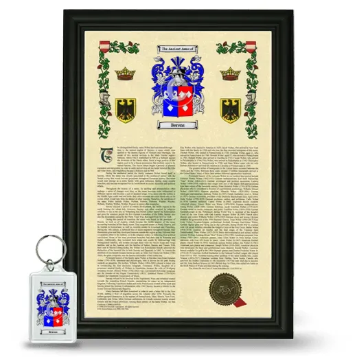 Berens Framed Armorial History and Keychain - Black