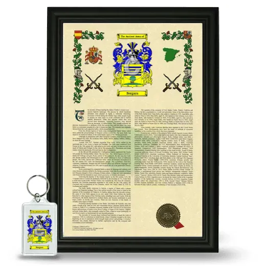 Bergara Framed Armorial History and Keychain - Black
