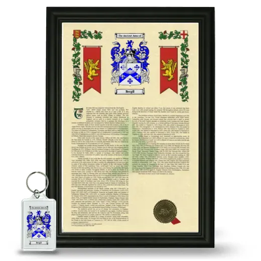 Bergil Framed Armorial History and Keychain - Black