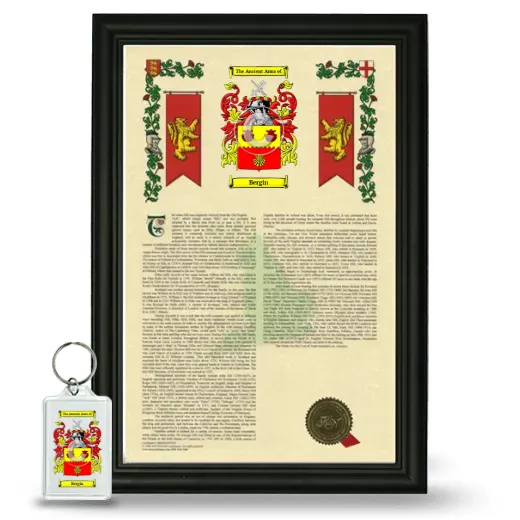 Bergin Framed Armorial History and Keychain - Black