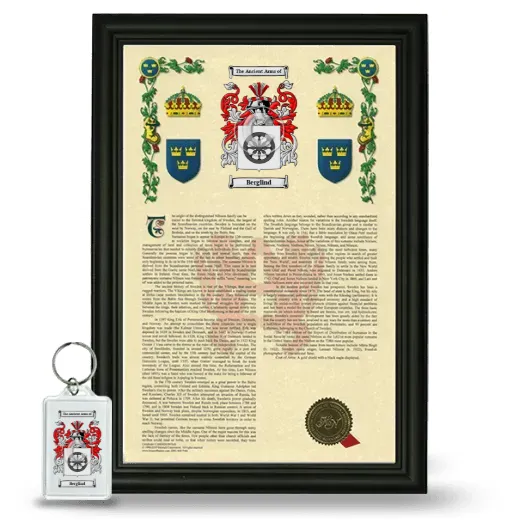 Berglind Framed Armorial History and Keychain - Black