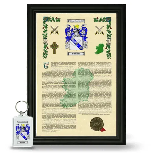 Bernarde Framed Armorial History and Keychain - Black