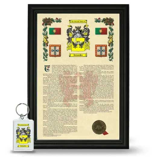 Bernardez Framed Armorial History and Keychain - Black