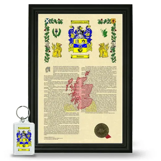 Bernass Framed Armorial History and Keychain - Black