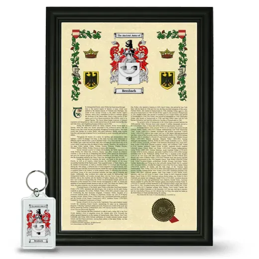 Bernbach Framed Armorial History and Keychain - Black